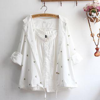 Hooded Light Jacket / Ruffled Camisole Top / Set: Hooded Light Jacket + Ruffled Camisole Top