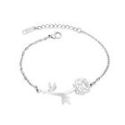 Elegant Temperament Rose 316l Stainless Steel Bracelet Silver - One Size