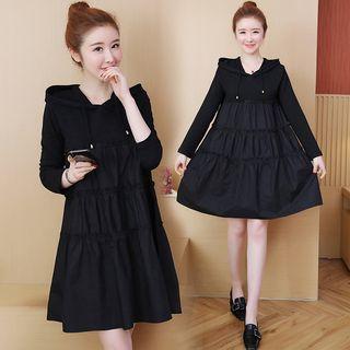 Long-sleeve Hooded Chiffon Dress