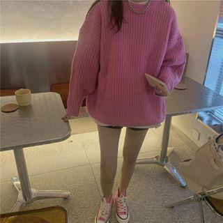 Round-neck Over-sized Knitted Sweater