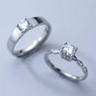 Rhinestone Sterling Silver Ring 1 Pair - S925 Silver - Silver - One Size