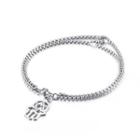 Fashion Creative Devil Hand 316l Stainless Steel Double Bracelet Silver - One Size