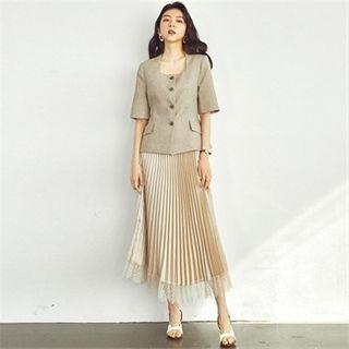 Square-neck Short-sleeve Blazer