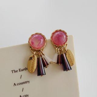 Resin Bead Fringed Earring