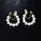 Faux Pearl Clip On Earring White - Clip On Earring - One Size