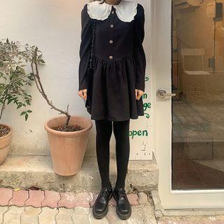 Puritan-collar Shirtwaist Minidress