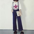 Wide-leg Suspender Jeans