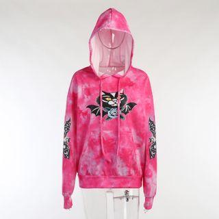 Cat Print Tie-dye Sweatshirt
