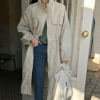 Plus Size Nylon Long Safari Coat
