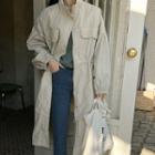 Plus Size Nylon Long Safari Coat