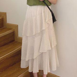 Dotted Midi Skirt Light Almond - One Size