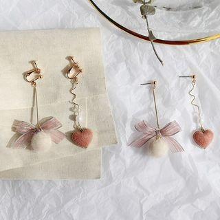 Pom Pom Non-matching Dangle Earring