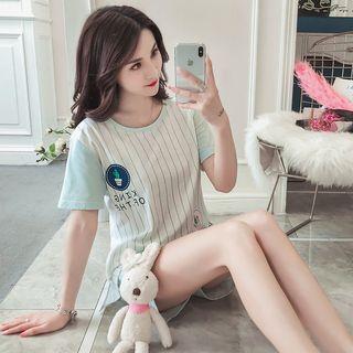 Loungewear Set: Cactus Print T-shirt + Shorts