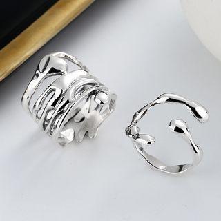 Melting Layered Sterling Silver Open Ring (various Designs)