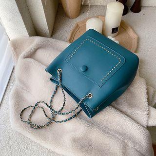 Chain Strap Bucket Tote Bag