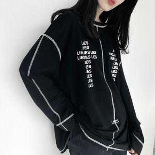 Loose-fit Stitched Printed T-shirt