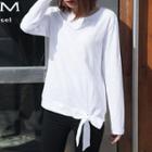 Long-sleeve Ribbon Bow T-shirt