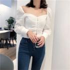 Long-sleeve Cropped Blouse