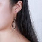 Stainless Steel Drop Earring 484 - 1 Pair - Black & Gold - One Size
