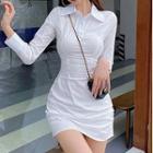 Long-sleeve Polo Sheath Dress