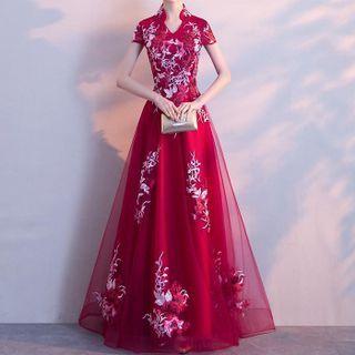 Floral Embroidered A-line Qipao Wedding Dress (various Designs)