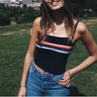 Rainbow Striped Cropped Camisole Top