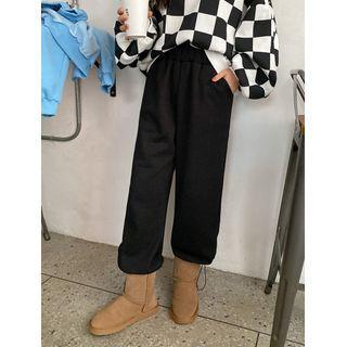 Plus Size Drawstring-hem Ribbed Pants