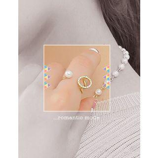 Circle Faux-pearl Open Ring