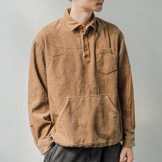 Corduroy Placket Sweatshirt