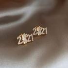 2021 Rhinestone Alloy Earring 1 Pair - Gold - One Size