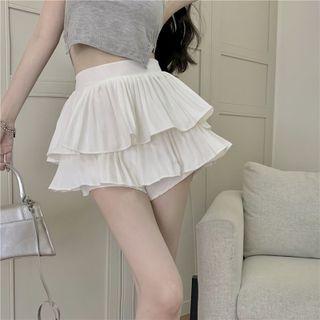 Layered Pleated Mini Skort