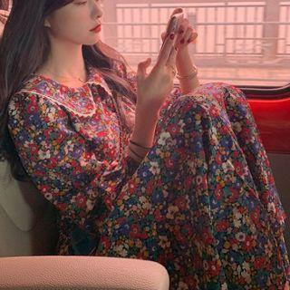 Peter-pan Collar Floral Print Dress