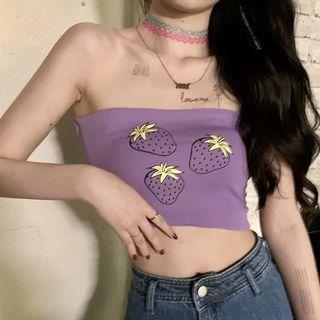 Strawberry Print Tube Top