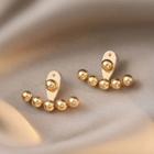 Sterling Silver Beaded Ear Jacket 1 Pair - Gold - One Size