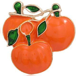 Pumpkin Alloy Brooch Tangerine - One Size