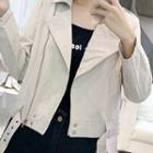 Plain Zipped Cropped Jacket