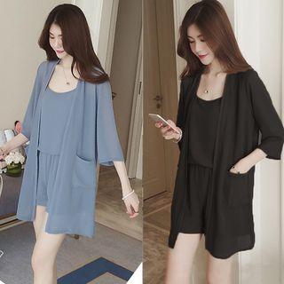 Set: Chiffon Light Jacket + Camisole + Shorts