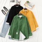 Long-sleeve Fleece-lined Corduroy Shirt