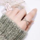 925 Sterling Silver Cross Open Ring J139 - One Size
