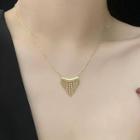 Stainless Steel Fringed Pendant Necklace Gold - One Size