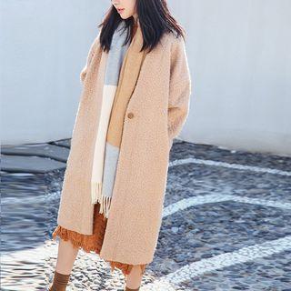 V-neck Single-buttoned Coat