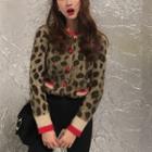 Leopard Printed Cardigan As Shown In Figure - One Size