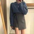 Plain Sweater / Mini A-line Skirt
