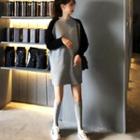 Long-sleeve Raglan Mini Dress
