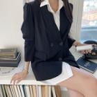 Shawl-collar Double-button Blazer