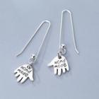 925 Sterling Silver Lettering Palm Dangle Earring As Shown In Figure - One Size