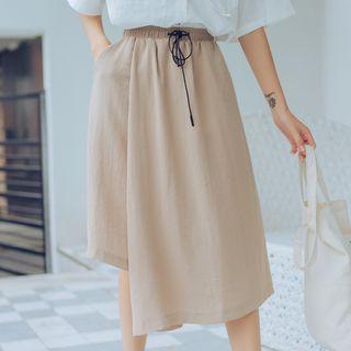 Drawstring Waist Asymmetrical Culottes