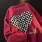 Checkerboard Heart Sweater