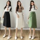 Panel Strap A-line Skirt