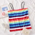 Rainbow-stripe Summer-knit Top Rainbow - One Size